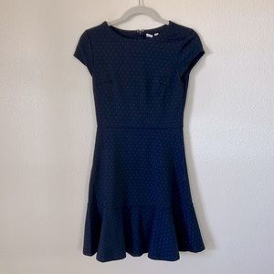 Gap Fit and Flare Polka Dot Dress - Navy
